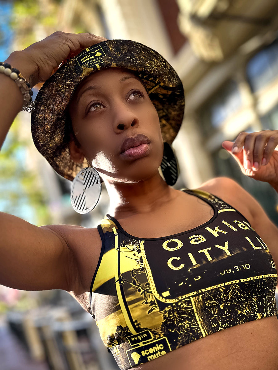 Oakland City Limit Yellow Sports Bra image 0