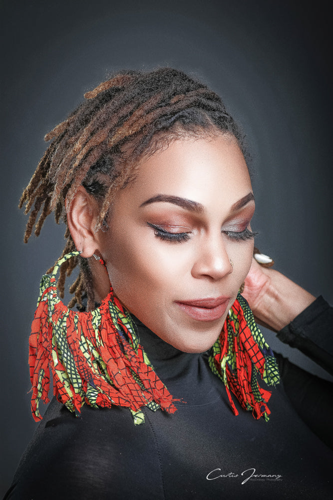 Hot Peacock Statement Hoops image 0