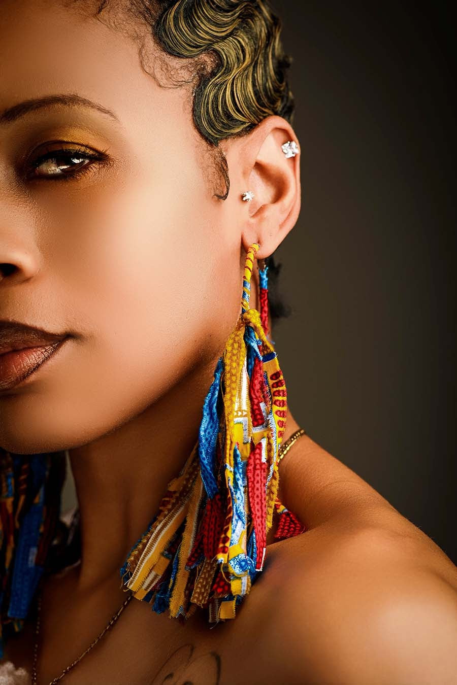 Saharan Peacock Statement Hoops image 1