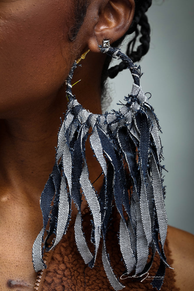 Denim & Soul Statement Earrings