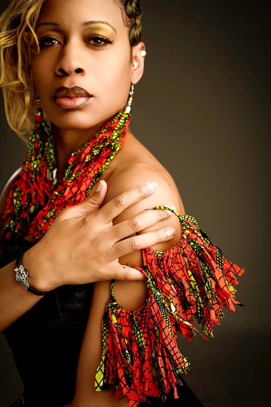 Hot Peacock Statement Hoops image 2