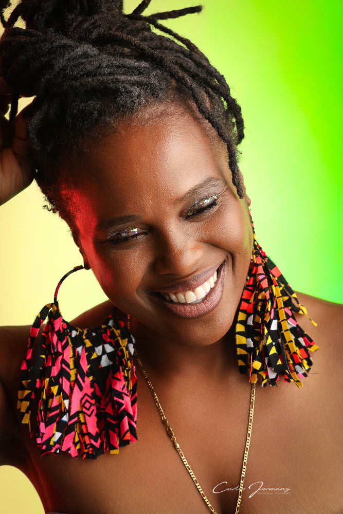 Caribbean Peacock Statement Earrings Hoops