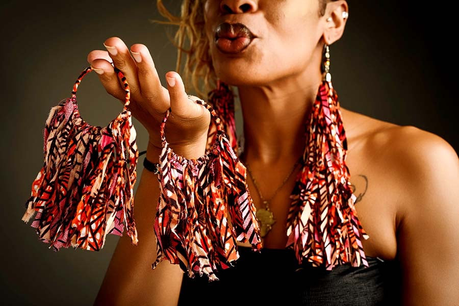 Rose Peacock Statement Hoops image 1