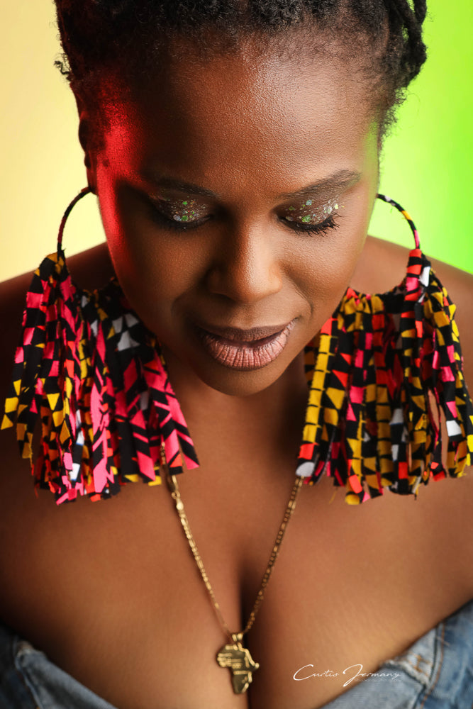 Caribbean Peacock Statement Earrings Hoops