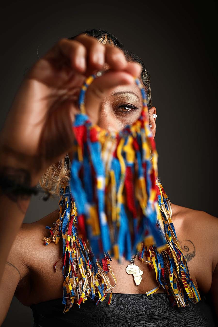 Saharan Peacock Statement Hoops image 3