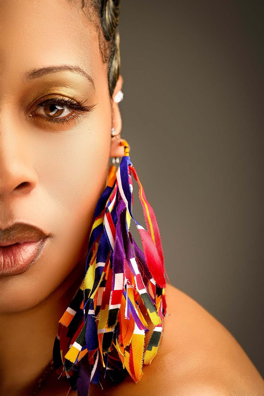 Rainbow Peacock Statement Hoops image 3