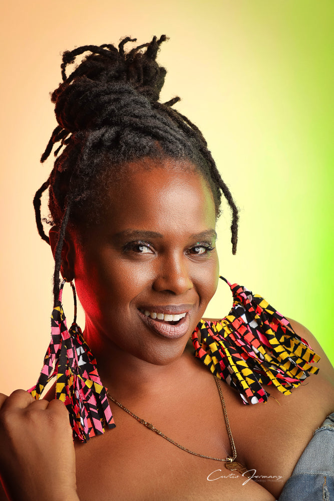 Caribbean Peacock Statement Earrings Hoops