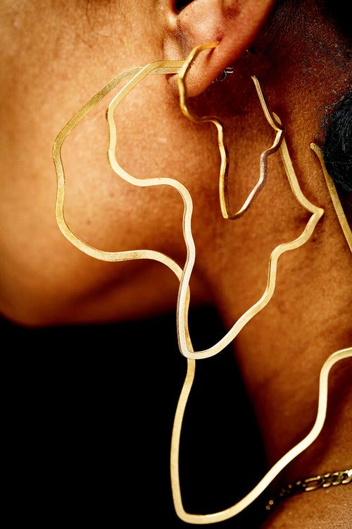 Africa Open Hoops (Gold XL Displayed) image 1