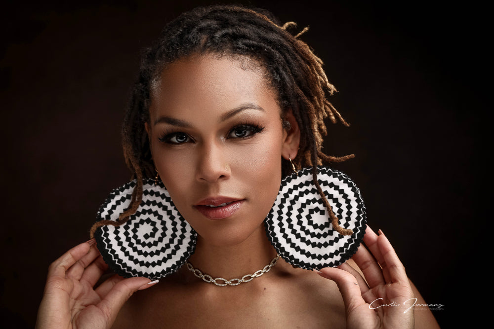 Swirl Girl B&W Statement Earrings