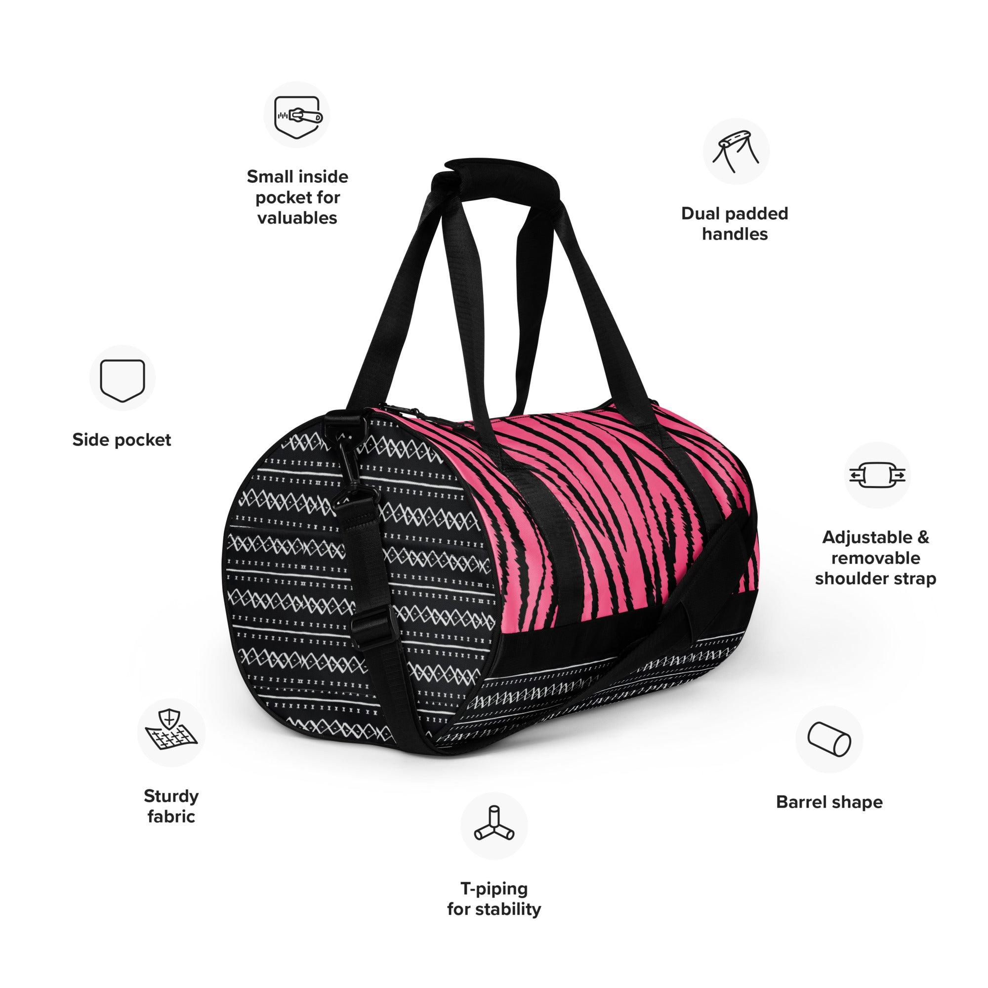 MooDy Pink Tiger Gym Bag image 1