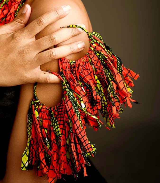 Hot Peacock Statement Hoops image 1