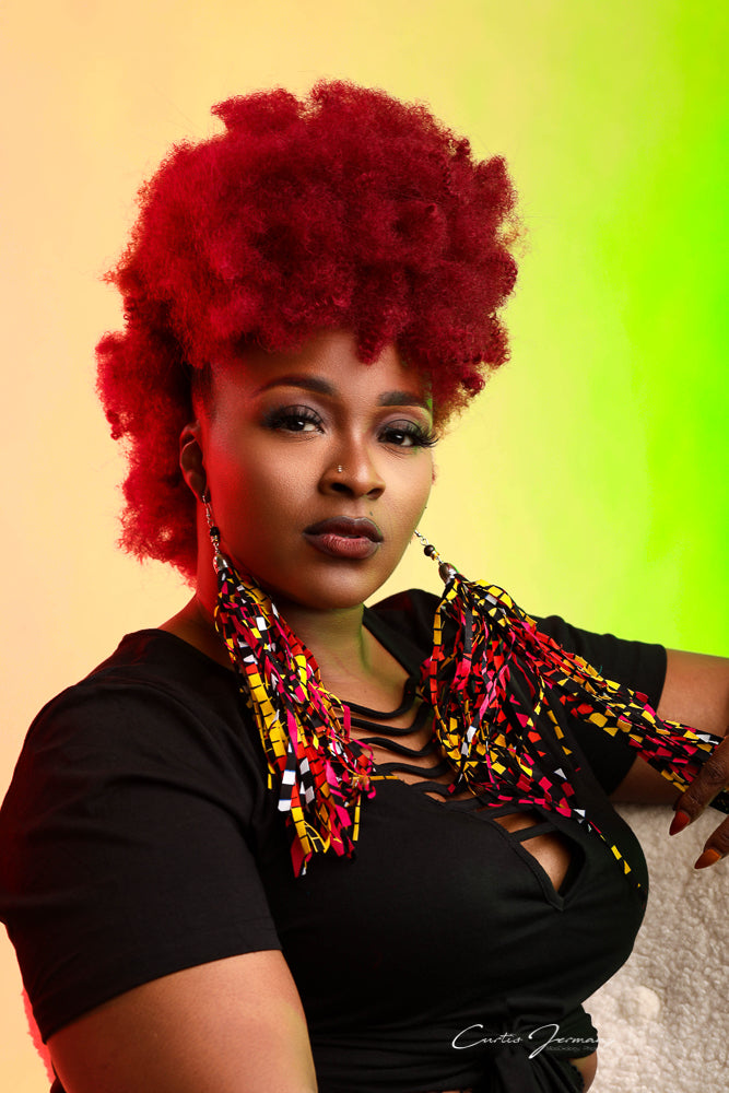 Caribbean Peacock Statement Earrings Tassels