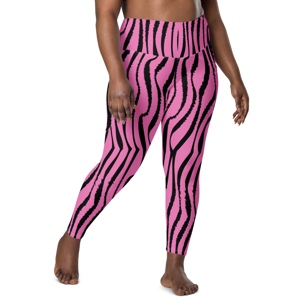 Pink Tiger Leggings with pockets image 1