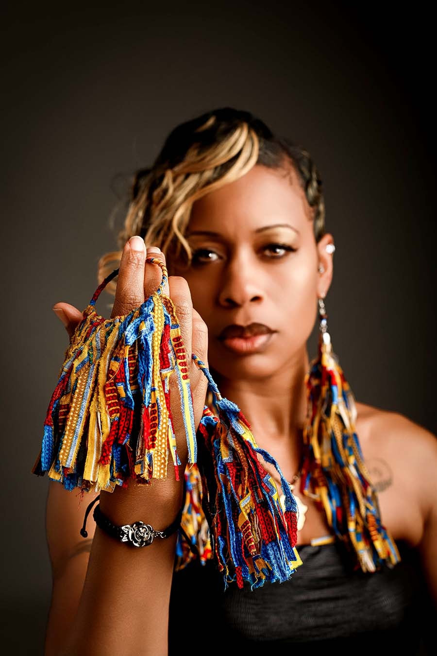 Saharan Peacock Statement Hoops image 2