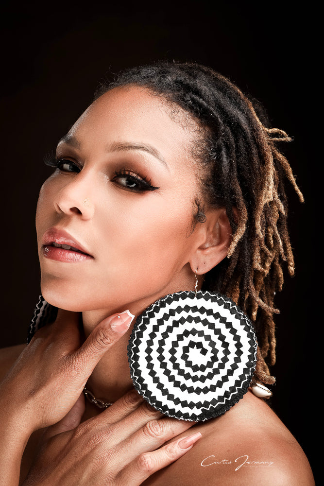 Swirl Girl B&W Statement Earrings
