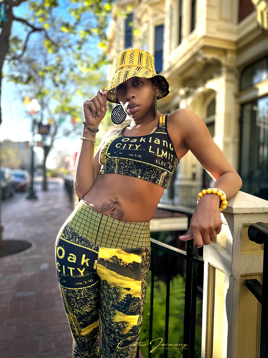 Oakland City Limit Yellow Sports Bra image 4