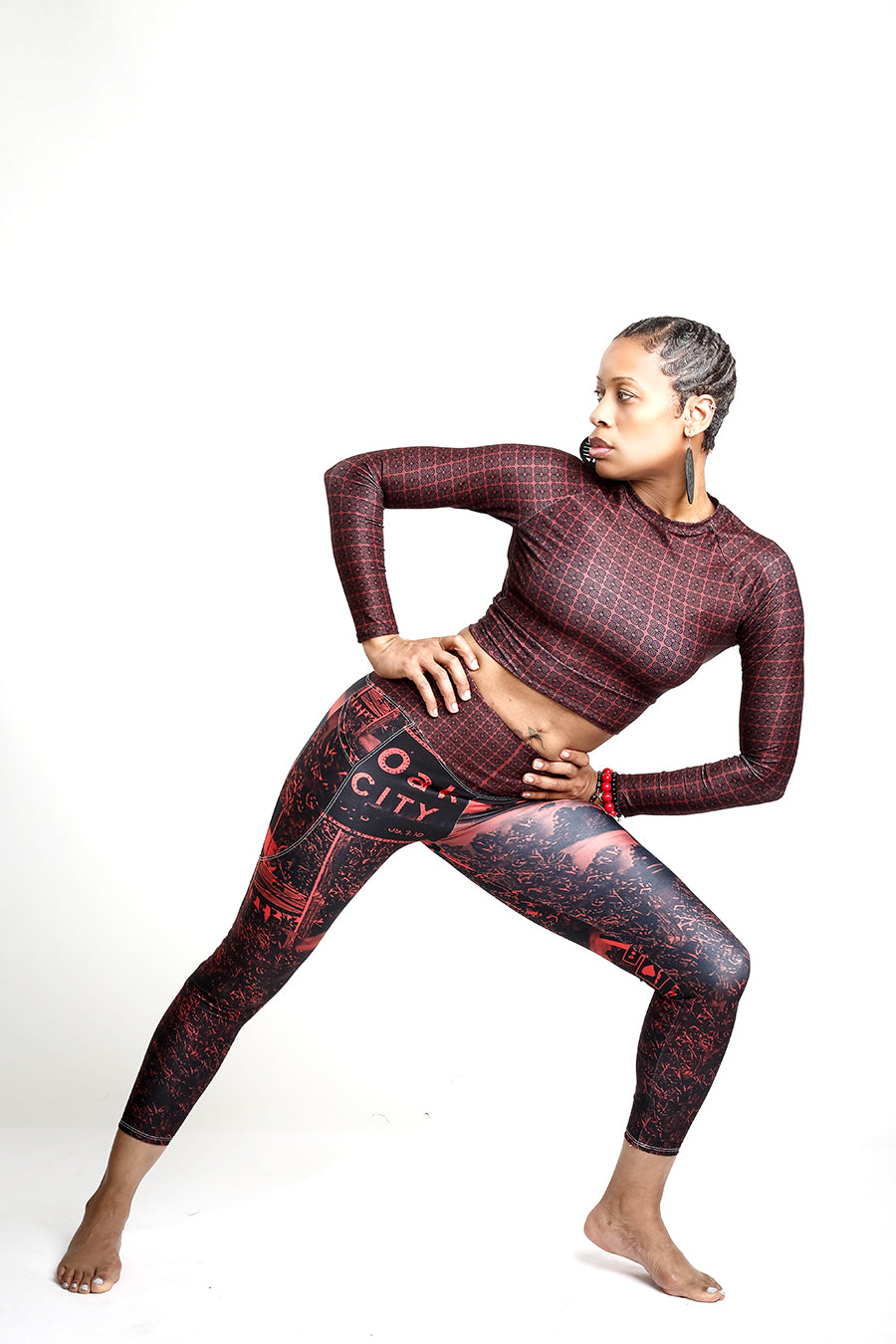 OAK CTY LMT Red Leggings with pockets image 3