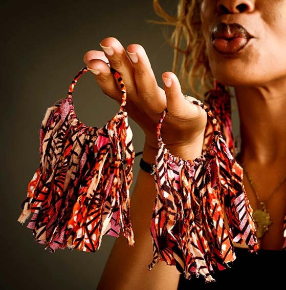 Rose Peacock Statement Hoops image 0