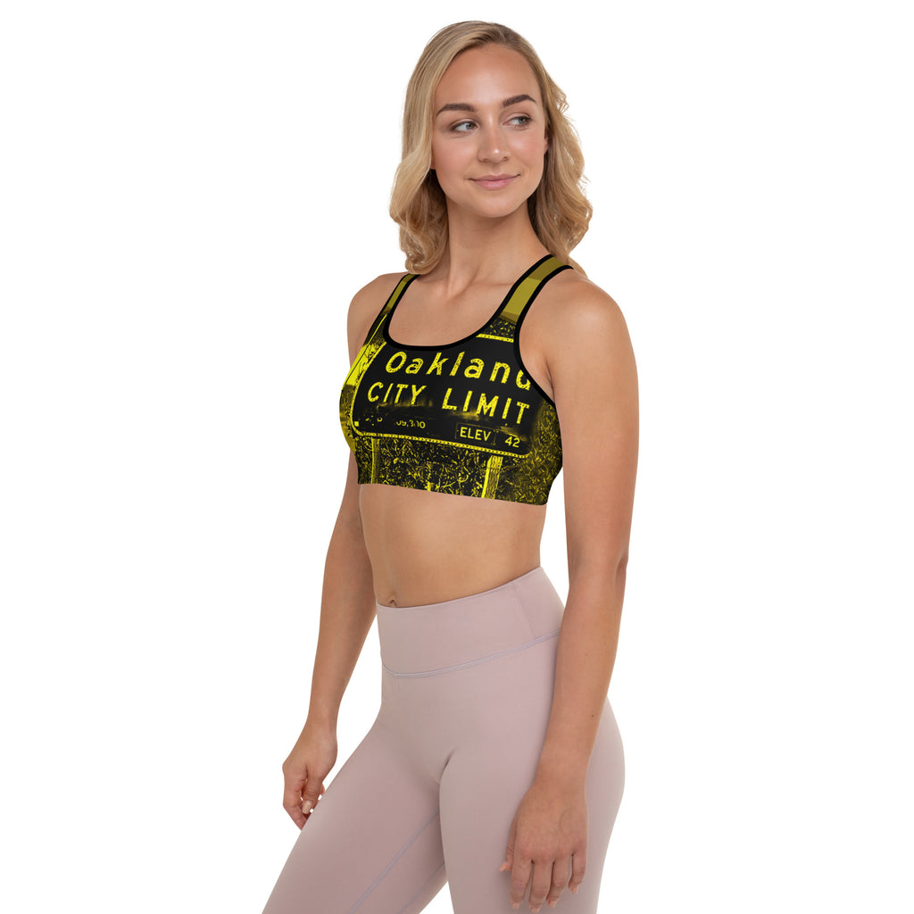 Oakland City Limit Yellow Sports Bra image 2