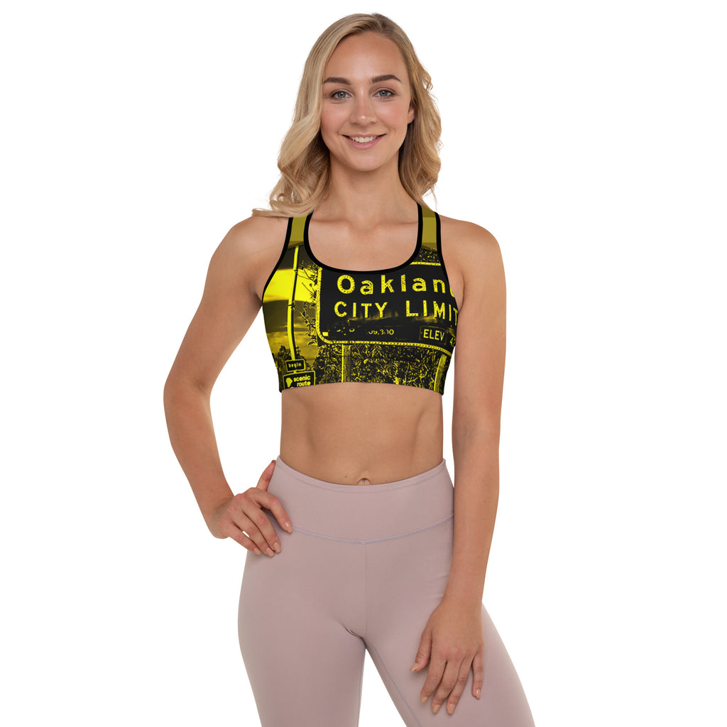 Oakland City Limit Yellow Sports Bra image 1