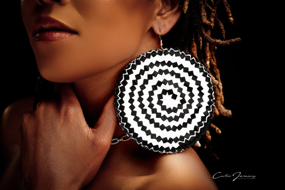 Swirl Girl B&W Statement Earrings