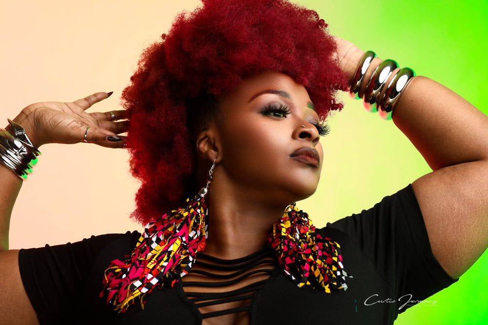 Caribbean Peacock Statement Earrings Tassels