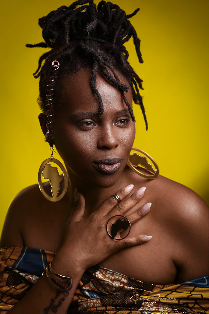 Africa Map Mirror Hoop Earrings
