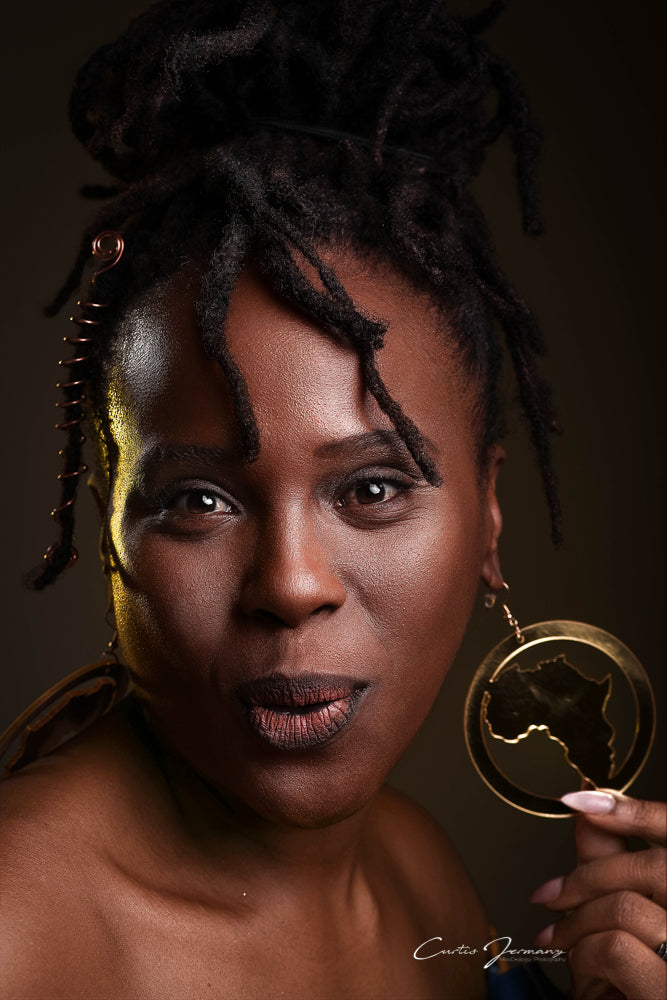 Africa Map Mirror Hoop Earrings