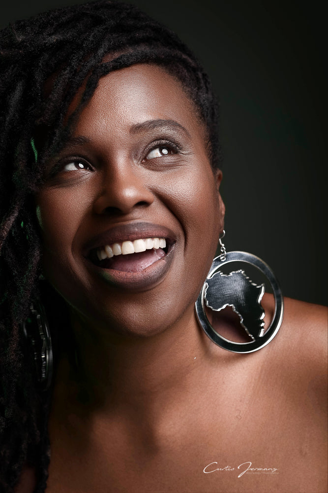 Africa Map Mirror Hoop Earrings