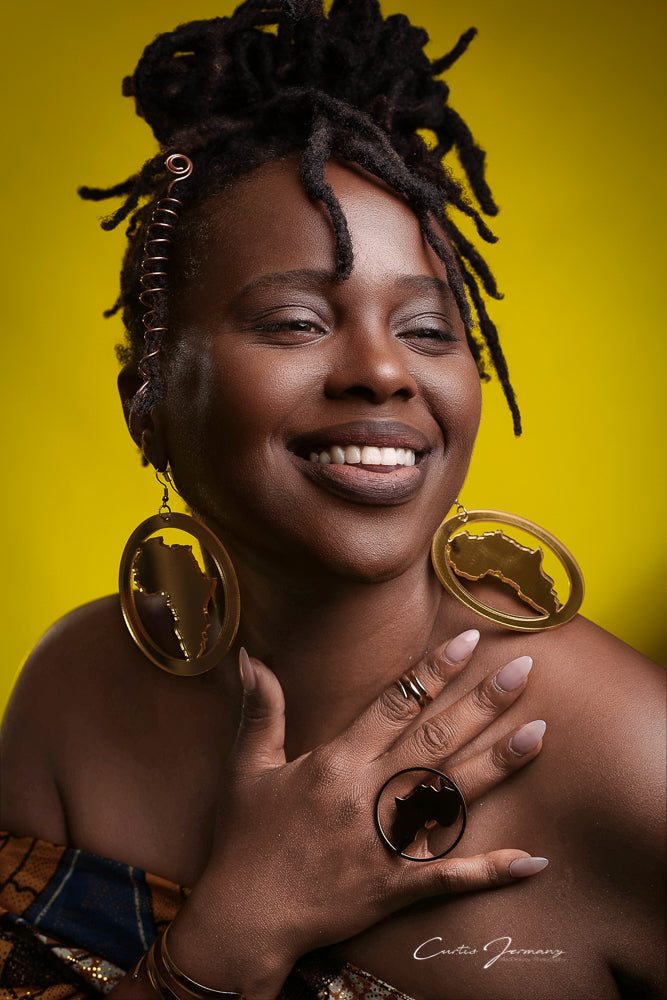 Africa Map Mirror Hoop Earrings