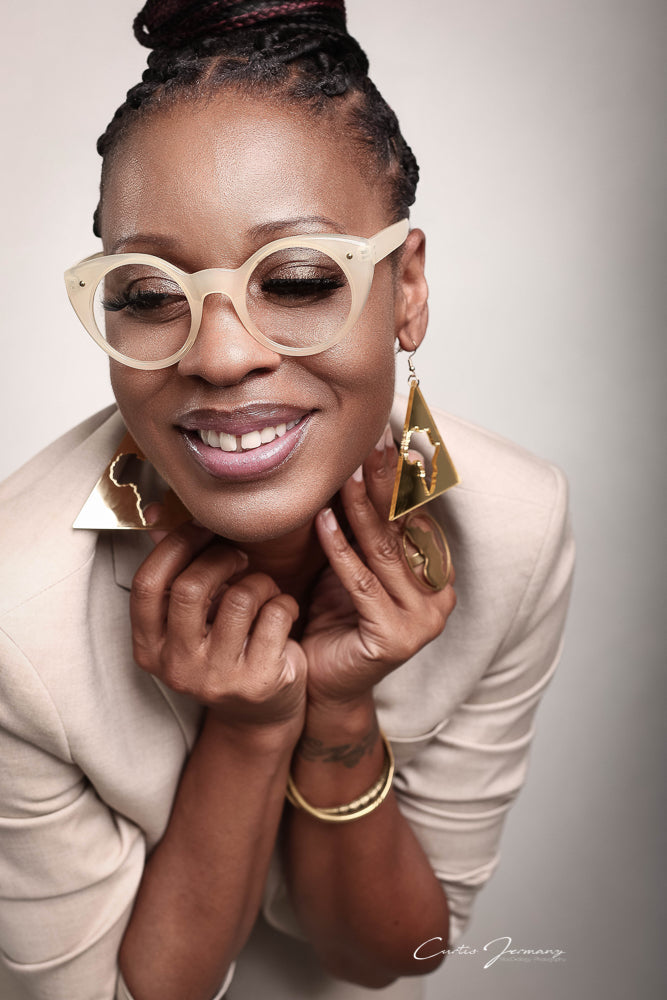 Africa Map Triangle Drop Earrings