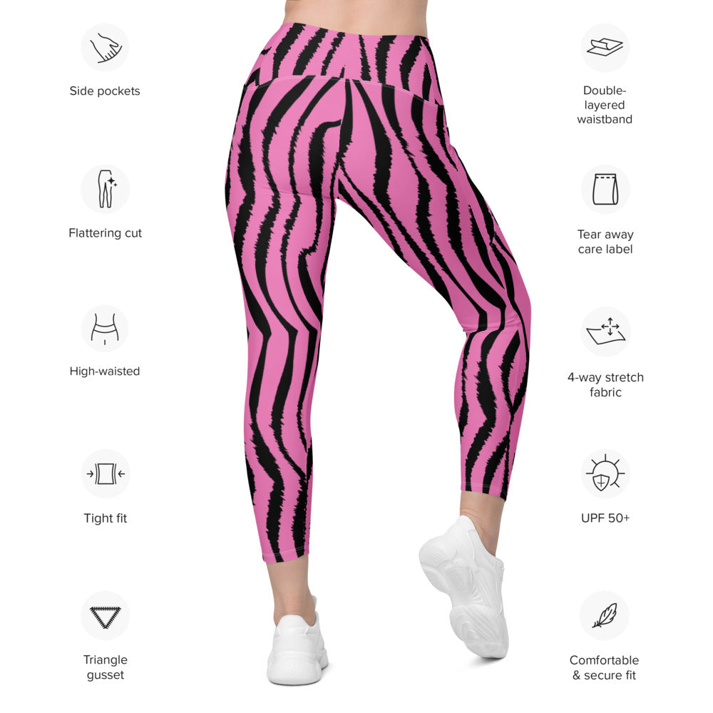 Pink Tiger Leggings with pockets image 2
