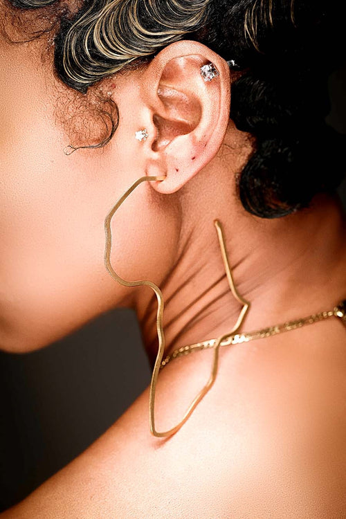 Africa Open Hoops (Gold XL Displayed) image 0