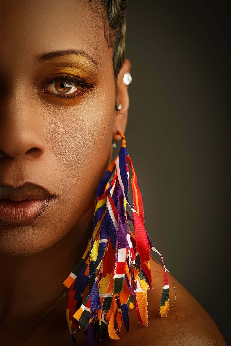 Rainbow Peacock Statement Hoops image 2