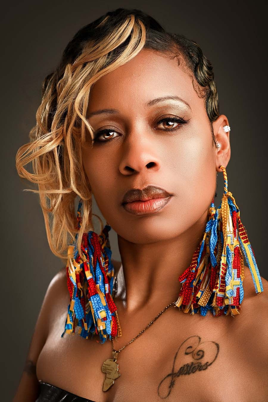 Saharan Peacock Statement Hoops image 0