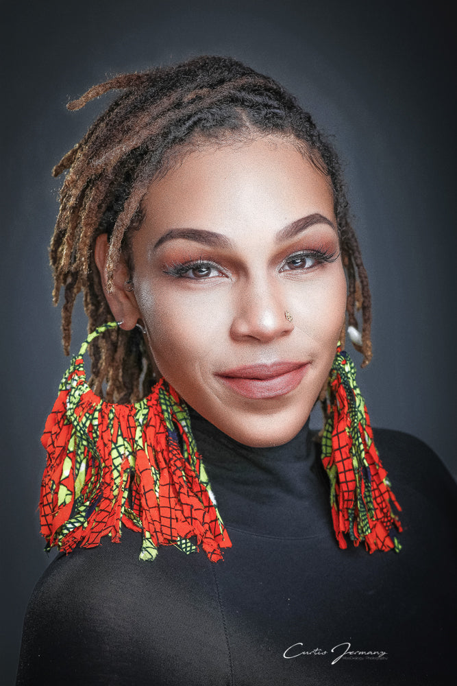 Hot Peacock Statement Hoops image 3